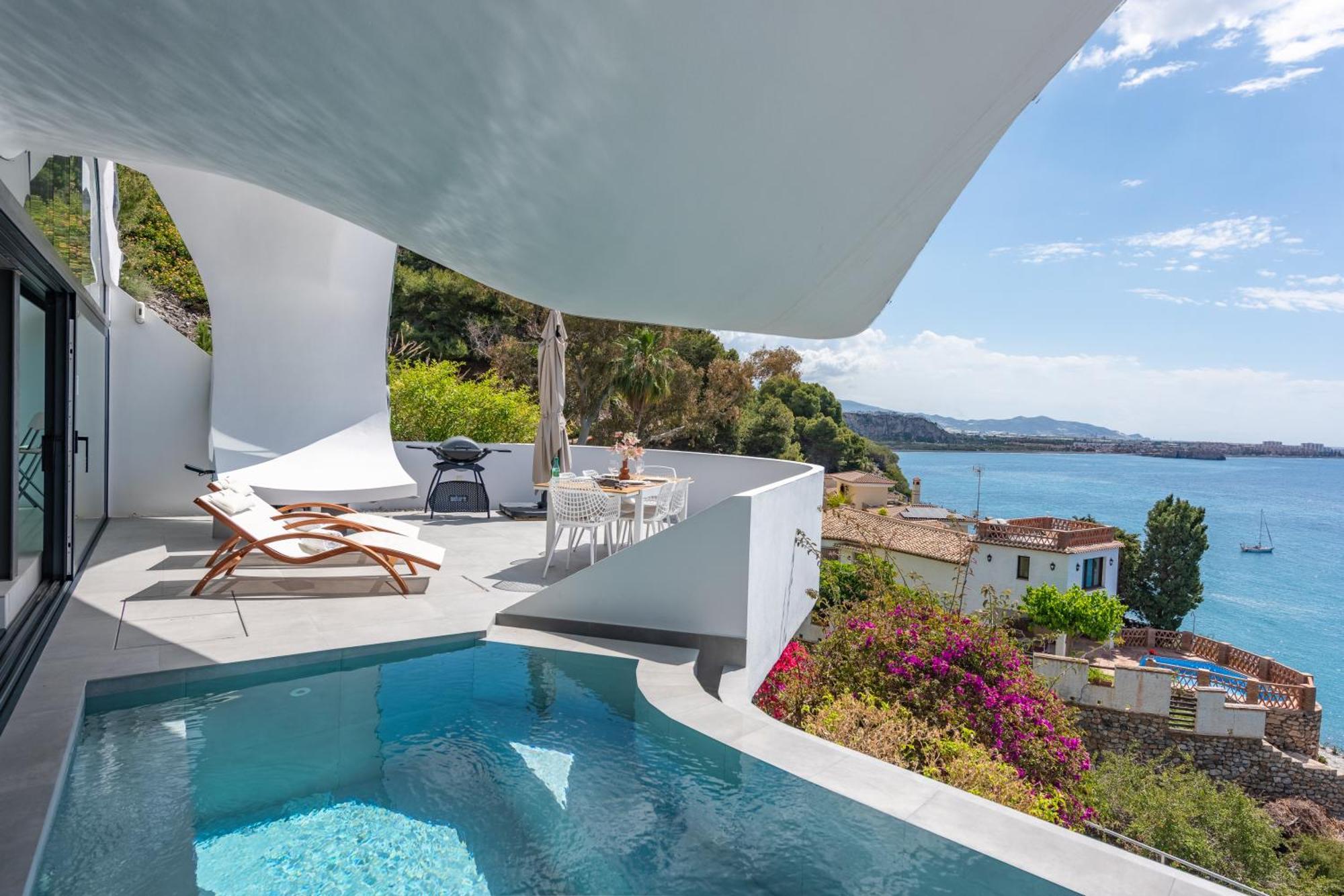 Rentitspain Casa Del Acantilado Piscina Climatizada Salobreña Eksteriør bilde